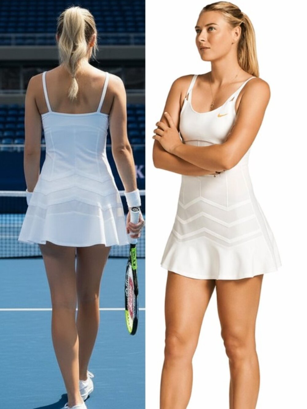 Nwt Nike Maria Sharapova White Tennis Dress w/ Bra M Medium
